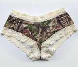 Camouflage Lingerie Lace Trimmed Cami and Boy Short