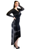 Elan Black Tie Dye Rayon Knit Bodycon Maxi Dress Elan