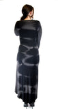 Elan Black Tie Dye Rayon Knit Bodycon Maxi Dress Elan