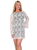 Elan Women's Boho Lace Short Mini Dress with Scoop Back Elan
