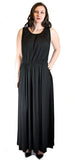 Folter Women's Long Black Sleeveless Maxi Dress Folter