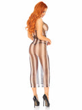 Long fishnet dress and bikini set