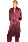 Nyteez Men's 100% Mulberry Silk Bathrobe 48 Inches Long Nyteez