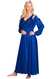 Shadowline Silhouette Nightgown and Robe Peignoir Set navy blue