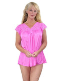 Shadowline Silhouette Nylon Pajama Vintage Style Babydoll Set with Panty Shadowline