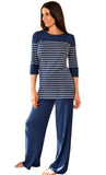 Shadowline Women's Striped Pajama Before Bed Modal Lounge Set Shadowline