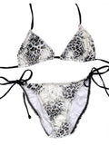 White Snake Two Piece String Bikini Swimsuit Set Shelby Swim
