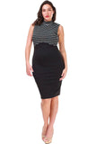 Women's Plus Size Black Sleeveless Retro Style Dress Nyteez