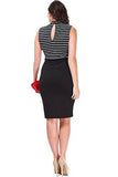 Women's Plus Size Black Sleeveless Retro Style Dress Nyteez