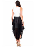 Women's Plus Size Sleeveless Dress with Pearl Waistline and Chiffon Skirt Symphony