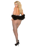 Bodystocking Catsuit Leopard Print with Pink Trim