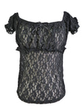 Black Lace Gypsy Renaissance Pirate Top