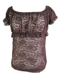 Brown Lace Gypsy Renaissance Oktoberfest Top