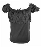 Black Cotton Gypsy Peasant Top