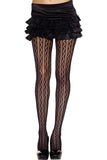 Black geometric lace tights