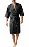 Nyteez Men's Robe 100% Mulberry Silk Lightweight Bathrobe Kimono
