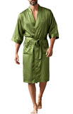 Nyteez Men's Robe 100% Mulberry Silk Lightweight Bathrobe Kimono