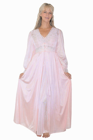 Pink peignoir nightgown set