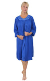 Shadowline Women's Nightgown and Robe Pajama Set Nylon Short Flutter Sleeve