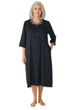 Shadowline Women's Nightgown and Robe Set Nylon Short Flutter Sleeve