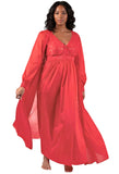 Shadowline Women’s Elegant Nightgown & Robe Peignoir Set Silky Lightweight Nylon Sleepwear