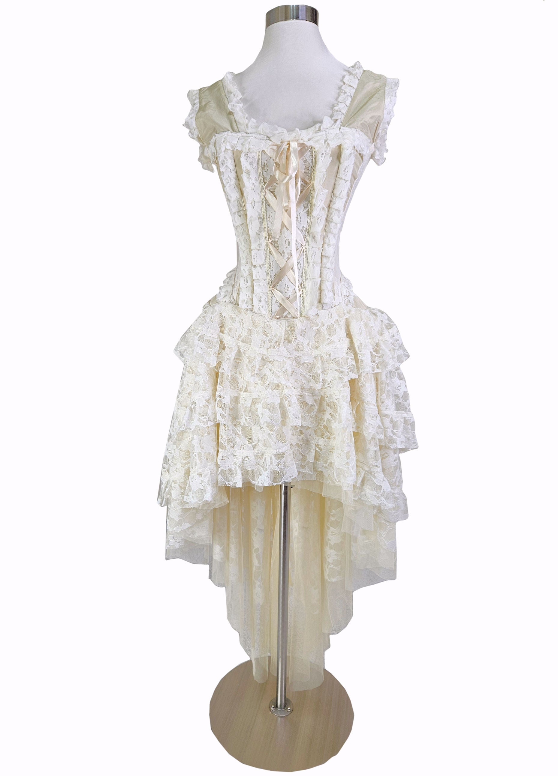 Burleska Corset Wedding Dress Ophelie Steampunk Gothic Gypsy, Cream / 22