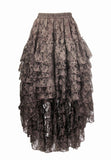 Ruffled Lace Victorian Skirt Octoberfest Saloon Brown