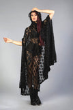 Black Lace Cape Cloak Full Length with Hood