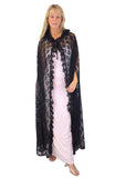 Black Lace Cape Cloak Full Length with Hood