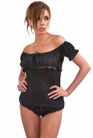 Black Cotton Gypsy Renaissance Top