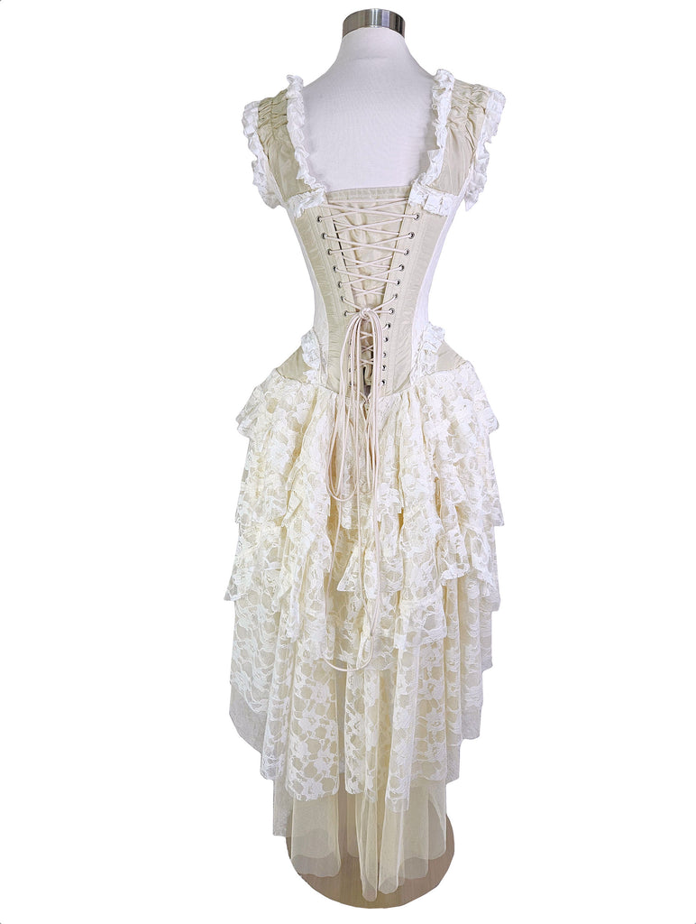 Burleska Corset Wedding Dress Ophelie Steampunk Gothic Gypsy, Cream / 22
