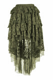 High Low Ruffled Layered Ophelie Skirt Steampunk Gypsy Boho Style
