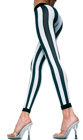 Black and white stripped leggings