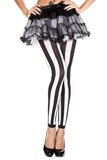 Black and white footless tights