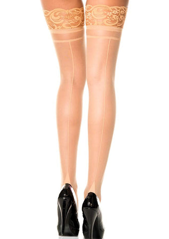 Sheer Stockings Nude Cuban Heel