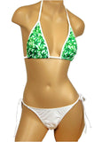 Women's Pot Leaf String Bikini Swimsuit Set