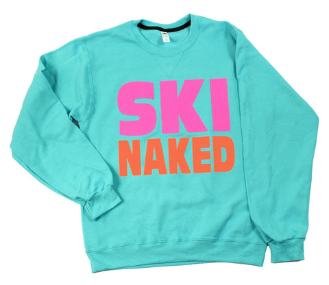 Men's Sweatshirt Hoodie Graphic Ski Naked 80's Retro Neon Snowboard
