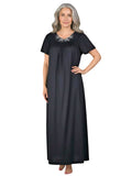Shadowline Women's Nightgown Nylon Long Flutter Sleeve Kaftan