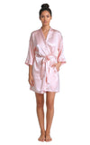 Shadowline Women's Robe Silky Satin Short Kimono Bathrobe