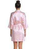 Shadowline Women's Robe Silky Satin Short Kimono Bathrobe