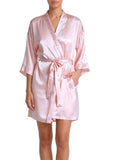 Shadowline Women's Robe Silky Satin Short Kimono Bathrobe