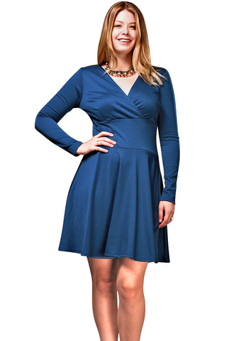 Plus Size Winter Dress Blue