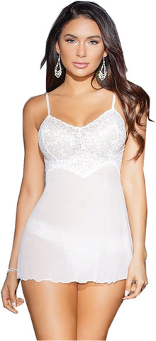 Coquette Women's White Babydoll Nightgown Lingerie