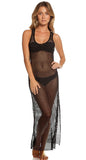 Elan Women's Fishnet Swimsuit Cover Up Dress Black