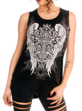 Folter Black Gothic Valkyrie Shirt with Back Cut Outs Folter