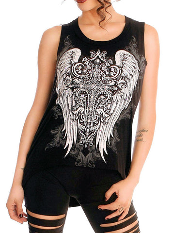 Folter Black Gothic Valkyrie Shirt with Back Cut Outs Folter