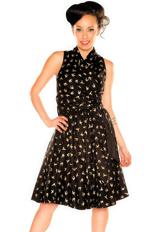 Folter Dress Golden Sparrow Retro Wrap Swing Dress Folter