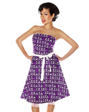 Folter Women's 1950s Retro Pinup Strapless Rockabilly Party Dress Folter