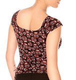 Folter Women's 50s Pinup Punk Mini Sugar Skulls Top Folter