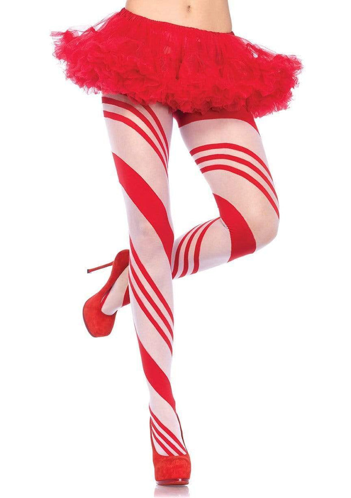 Holiday Pantyhose Candy Cane Striped Tights Red White Green – Nyteez
